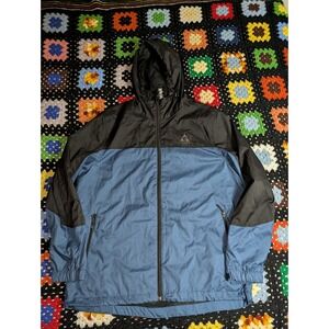 Gerry Windbreaker Jacket Black Blue Full Front Zip Men's Size XL Hooded
